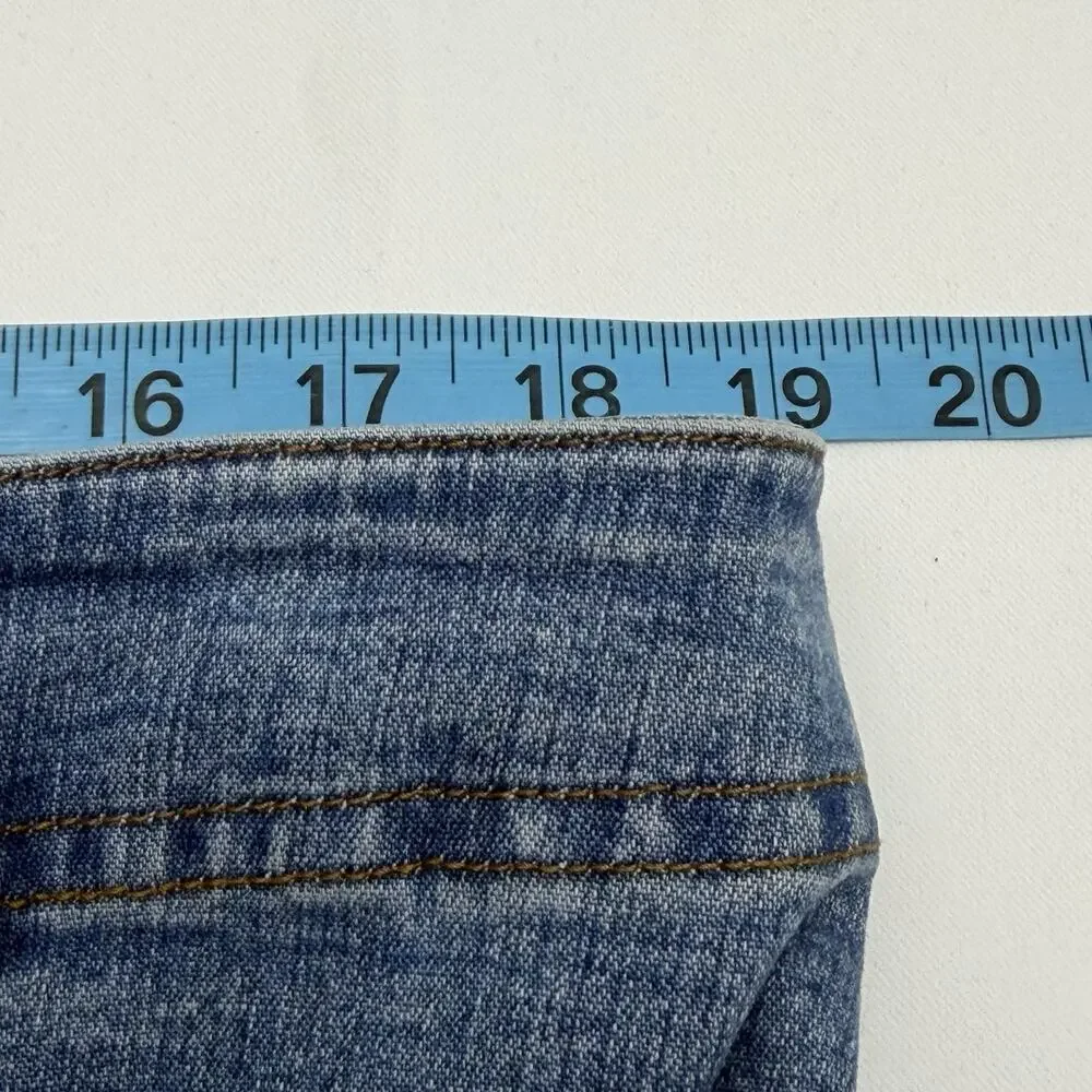 Lauren Jeans Co Wide Leg Jeans 18W Elastic Back Waist Stretch Light Wash Denim
